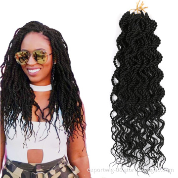 Kinky Curl Senegal Twist Goddess Crochet Hair Synthetic Hair Extensions Wavy Senegalese Twist Hair Crochet Braids